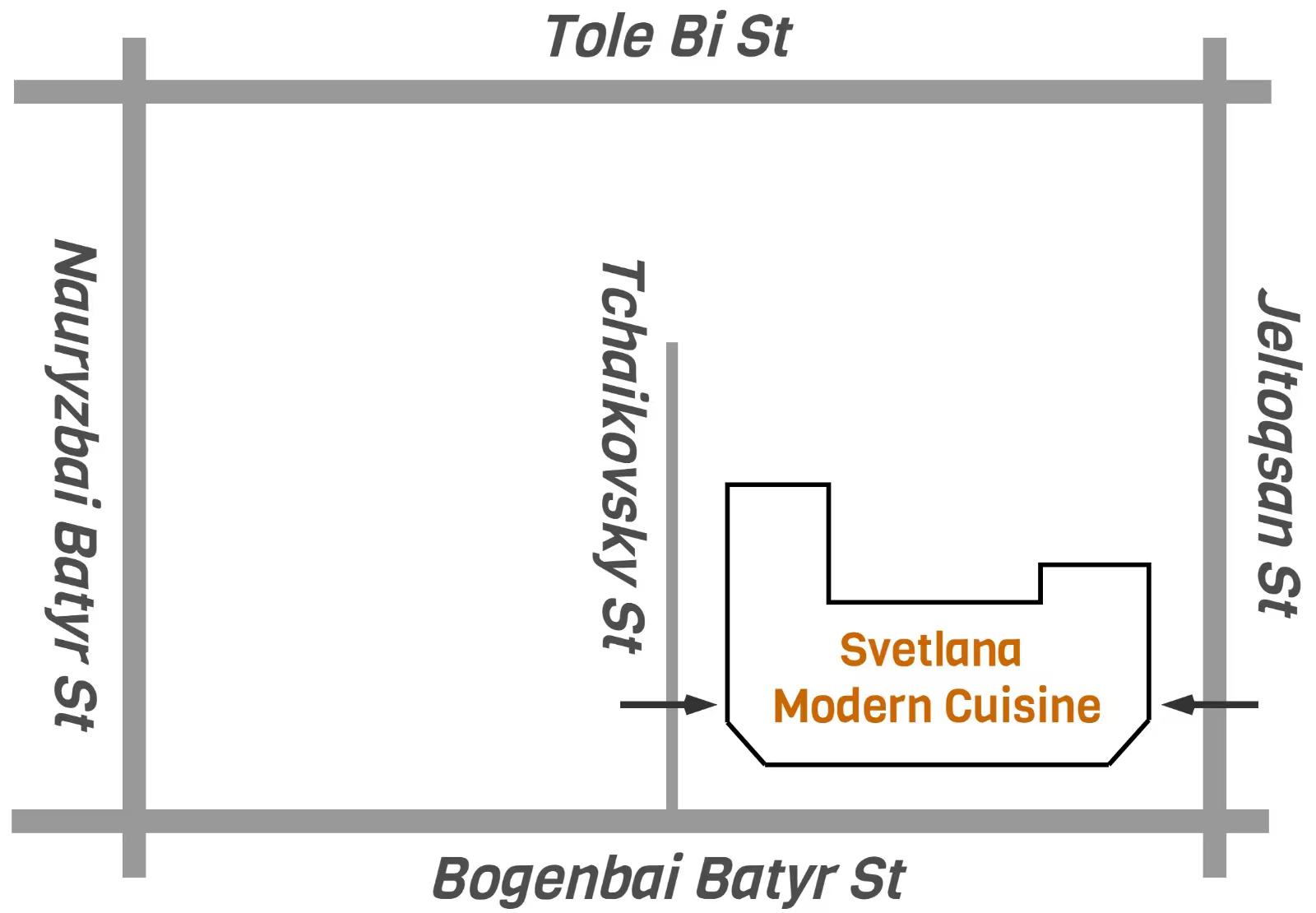 Banquet venue entrance guide to Svetlana Modern Cuisine